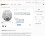 Amagi Metals American Silver Eagles cart page displaying in bitcoin prices