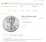 Agora Commodities page for American Silver Eagle Coin