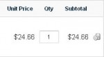 Unit price and subtotal in dollars